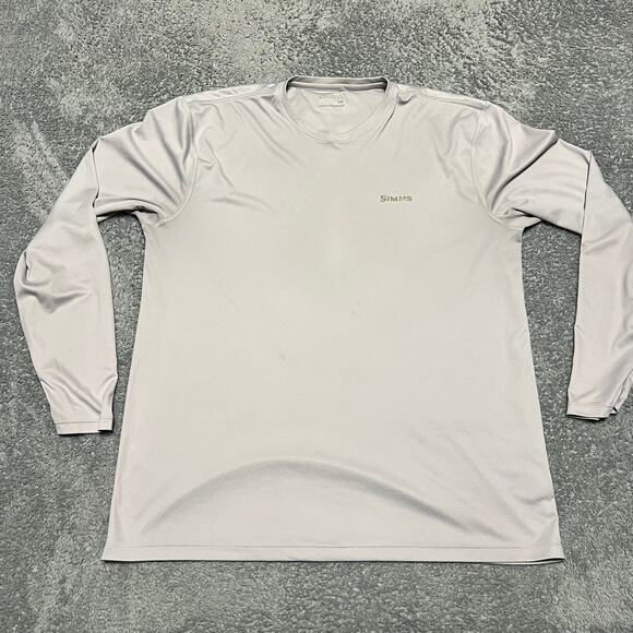Simms Shirt Mens Large Fishing Performance Outdoor Gray *flaw - Picture 3 of 8
